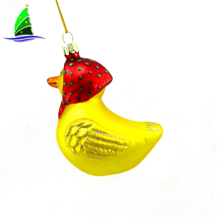 Ornamento de vidro de pato amarelo Yellow Duck Glass Ornament